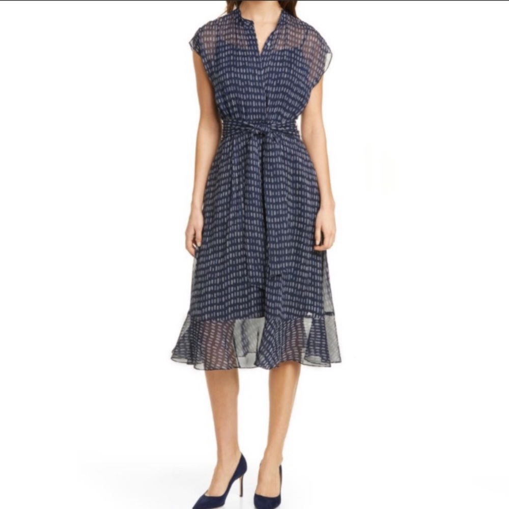 CLUB MONACO Navy Dremah Midi Dress NEW Size 00
